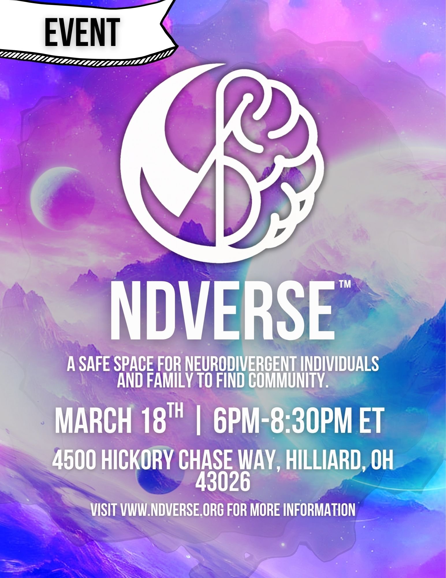 Flyer for a past NDVerse community meetup